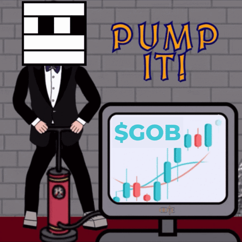 A Cartoon Of A Man Pumping A Computer Screen With The Words Pump It Written Above Him GIF