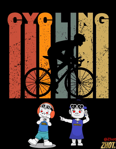 A Cartoon Of A Man Riding A Bike And A Girl Wearing Headphones GIF