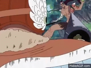 A Cartoon Of A Man Riding A Motorcycle With A Bird On His Head . GIF