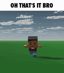 A Cartoon Of A Man Running In A Field With The Words Oh That 'S It Bro Below Him GIF