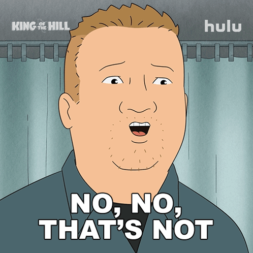 A Cartoon Of A Man Saying " No, No That 'S Not " GIF