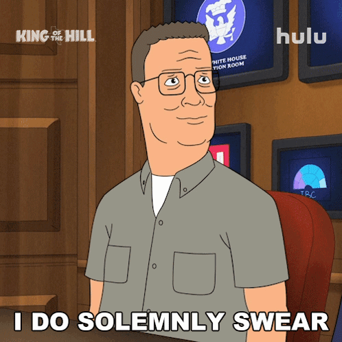 a cartoon of a man says i do solemnly swear