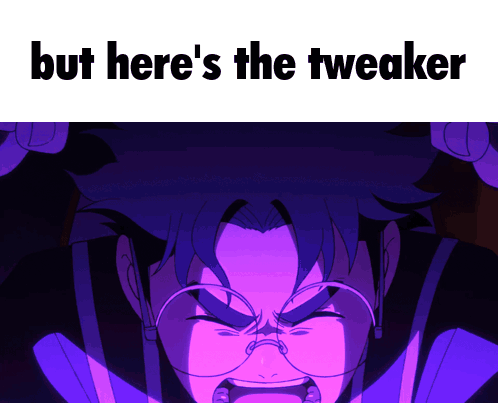 A Cartoon Of A Man Screaming With The Words But Here 'S The Tweaker Below Him GIF