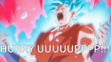 A Cartoon Of A Man Screaming With The Words Hurry Uuuuuuuppppp GIF