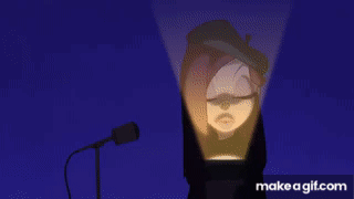 A Cartoon Of A Man Standing In Front Of A Group Of People With The Words Make A Gif.com At The Bottom GIF