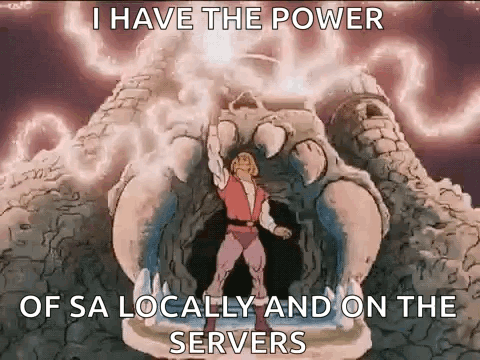 A Cartoon Of A Man Standing In Front Of A Monster With A Castle In The Background . GIF