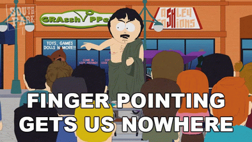 Man Standing In Front Of Store With Finger Pointing Gets Us Nowhere GIF