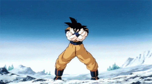 A Cartoon Of A Man Standing In The Snow With His Arms Outstretched GIF