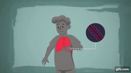 A Cartoon Of A Man Standing Next To A Circle With Red Lines . GIF