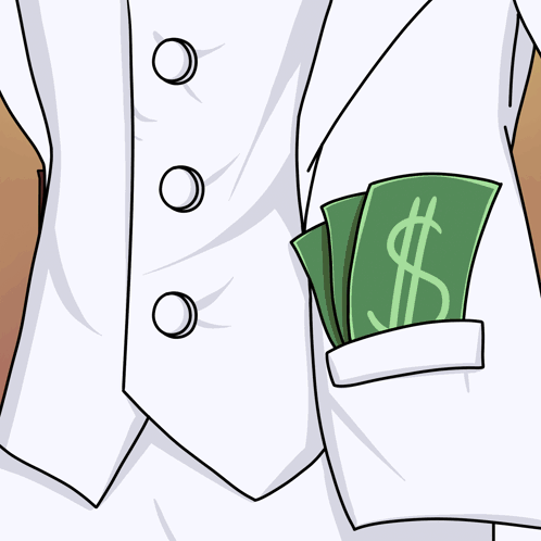 A Cartoon Of A Man Wearing A Gold Watch With Roman Numerals On The Face GIF