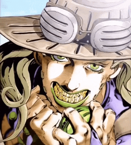 A Cartoon Of A Man Wearing A Hat And Goggles Holding A Green Object In His Mouth . GIF
