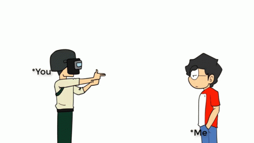 A Cartoon Of A Man Wearing A Helmet Talking To Another Man Who Is Standing With His Hands In His Pockets GIF