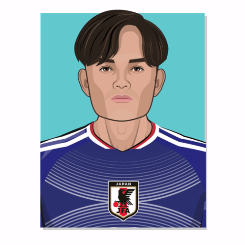 A Cartoon Of A Man Wearing A Jersey That Says Japan GIF