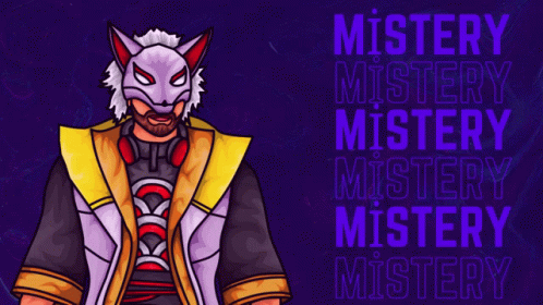 A Cartoon Of A Man Wearing A Mask With The Word Mystery In The Corner GIF
