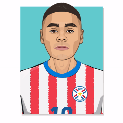 a cartoon of a man wearing a red and white striped shirt with the number 10