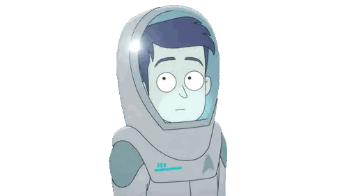 a cartoon of a man wearing a space suit