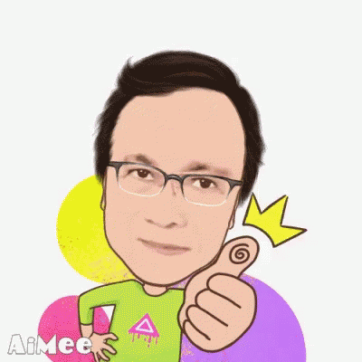 A Cartoon Of A Man Wearing Glasses Giving A Thumbs Up Sign GIF