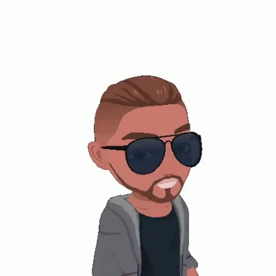 A Cartoon Of A Man Wearing Sunglasses And A Jacket With The Word Arch Above Him GIF