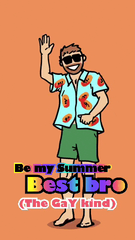 Cartoon Man With Sunglasses And Be My Summer Shirt GIF