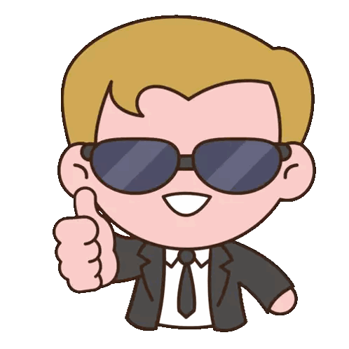 a cartoon of a man wearing sunglasses and a suit giving a thumbs up