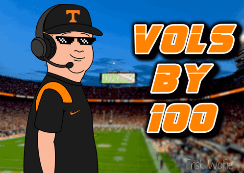 A Cartoon Of A Man Wearing Sunglasses And Headphones With The Words Vols By 100 Above Him GIF