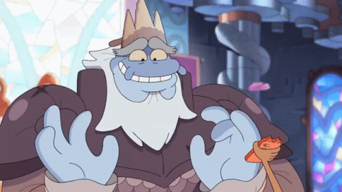 A Cartoon Of A Man With A Beard And A Crown On His Head GIF