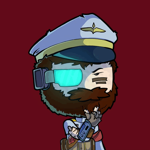 A Cartoon Of A Man With A Beard And A Hat That Says Curious On It GIF