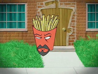 Cartoon Man With Beard And Fries In Head GIF