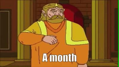 A Cartoon Of A Man With A Beard And The Words A Month GIF