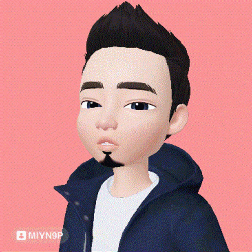 A Cartoon Of A Man With A Beard Has The Letters Miyn9p Below Him GIF