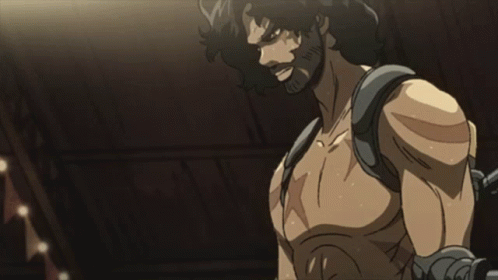 A Cartoon Of A Man With A Beard Screaming With His Mouth Open GIF