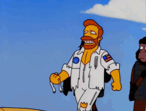 A Cartoon Of A Man With A Beard Wearing A Space Suit GIF