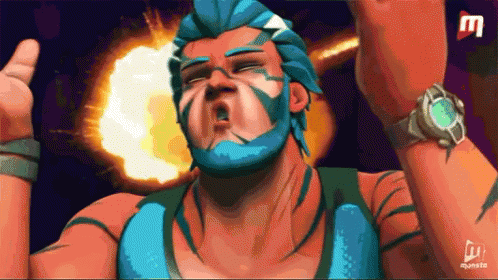 A Cartoon Of A Man With A Blue Beard Giving A Thumbs Up Sign GIF