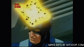 A Cartoon Of A Man With A Flame Coming Out Of His Head And The Words Make Gifs At Gifsoup.com Below GIF