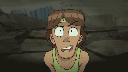 A Cartoon Of A Man With A Headband On His Head GIF