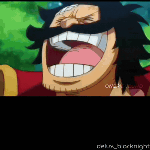 A Cartoon Of A Man With A Mustache Is Laughing With The Words Delux_blacknight At The Bottom GIF