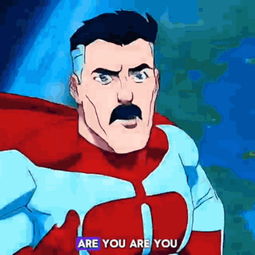 A Cartoon Of A Man With A Mustache Says Are You Are You GIF