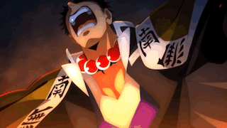 A Cartoon Of A Man With A Necklace Around His Neck Is Screaming . GIF