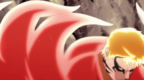 A Cartoon Of A Man With A Red And Yellow Tail GIF