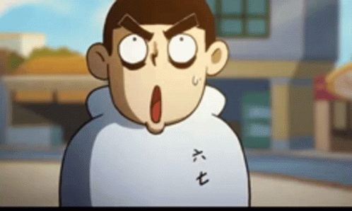 A Cartoon Of A Man With A Surprised Look On His Face GIF