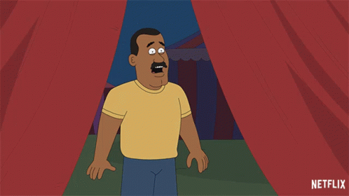 A Cartoon Of A Man With A Surprised Look On His Face And The Word Netflix On The Bottom GIF