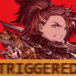 A Cartoon Of A Man With A Sword And The Words Triggered Below Him GIF