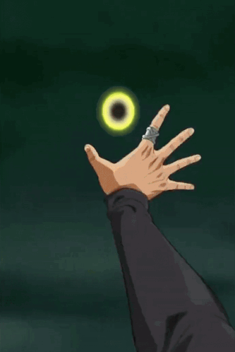 A Cartoon Of A Man With A Yellow Circle In Front Of Him GIF