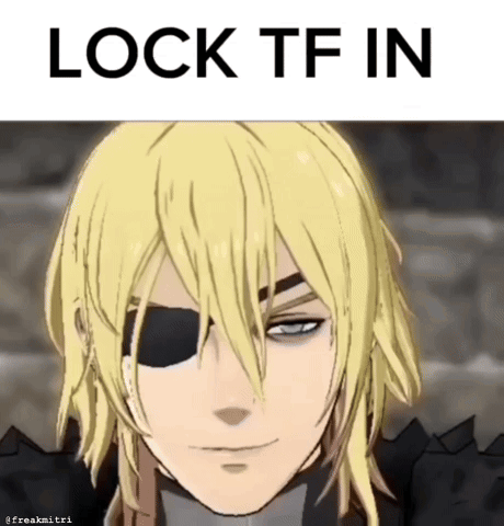A Cartoon Of A Man With An Eye Patch And The Words Lock Tf In Above Him GIF