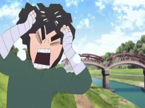 A Cartoon Of A Man With Bandages On His Hands Screaming GIF