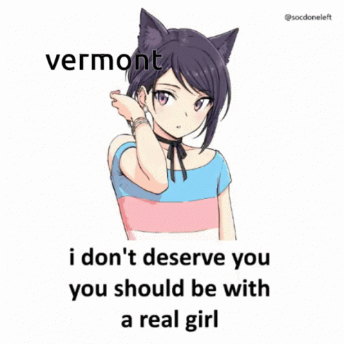 A Cartoon Of A Man With Curly Hair And A Laurel Wreath On His Head Says Vermont Who Are You GIF