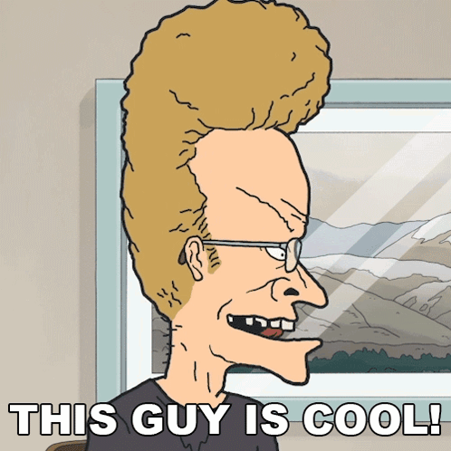 A Cartoon Of A Man With Glasses And A Mohawk Says This Guy Is Cool GIF