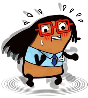 A Cartoon Of A Man With Glasses And A Name Tag That Says Cite GIF