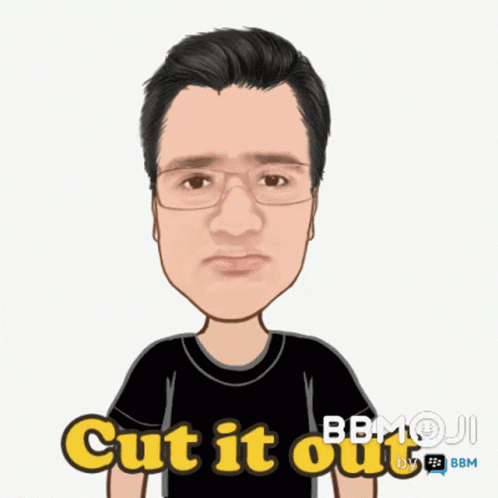 A Cartoon Of A Man With Glasses And The Words Cut It Out Below Him GIF