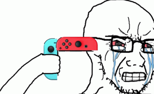 A Cartoon Of A Man With Glasses Holding A Nintendo Switch Controller GIF